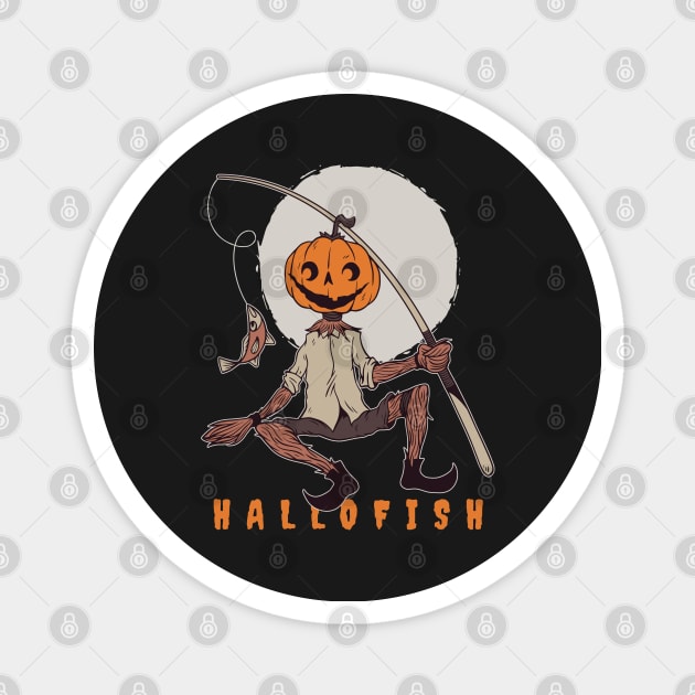 Halloween Pumpkin Hallofish Magnet by Safdesignx